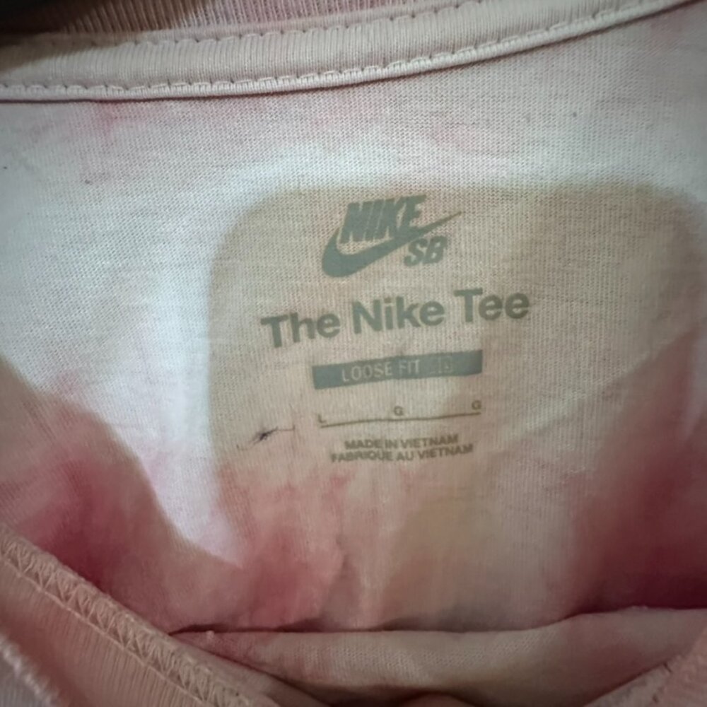 Pink Nike tie Dye Tee Shirt T-shirt Handmade Size Large  Short Sleev - Picture 5 of 7